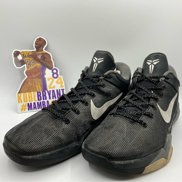 Nike Kobe Bryant 7 VII Zoom Black Wolf Grey Mamba Men’s Shoes Size 13 - Picture 2 of 16